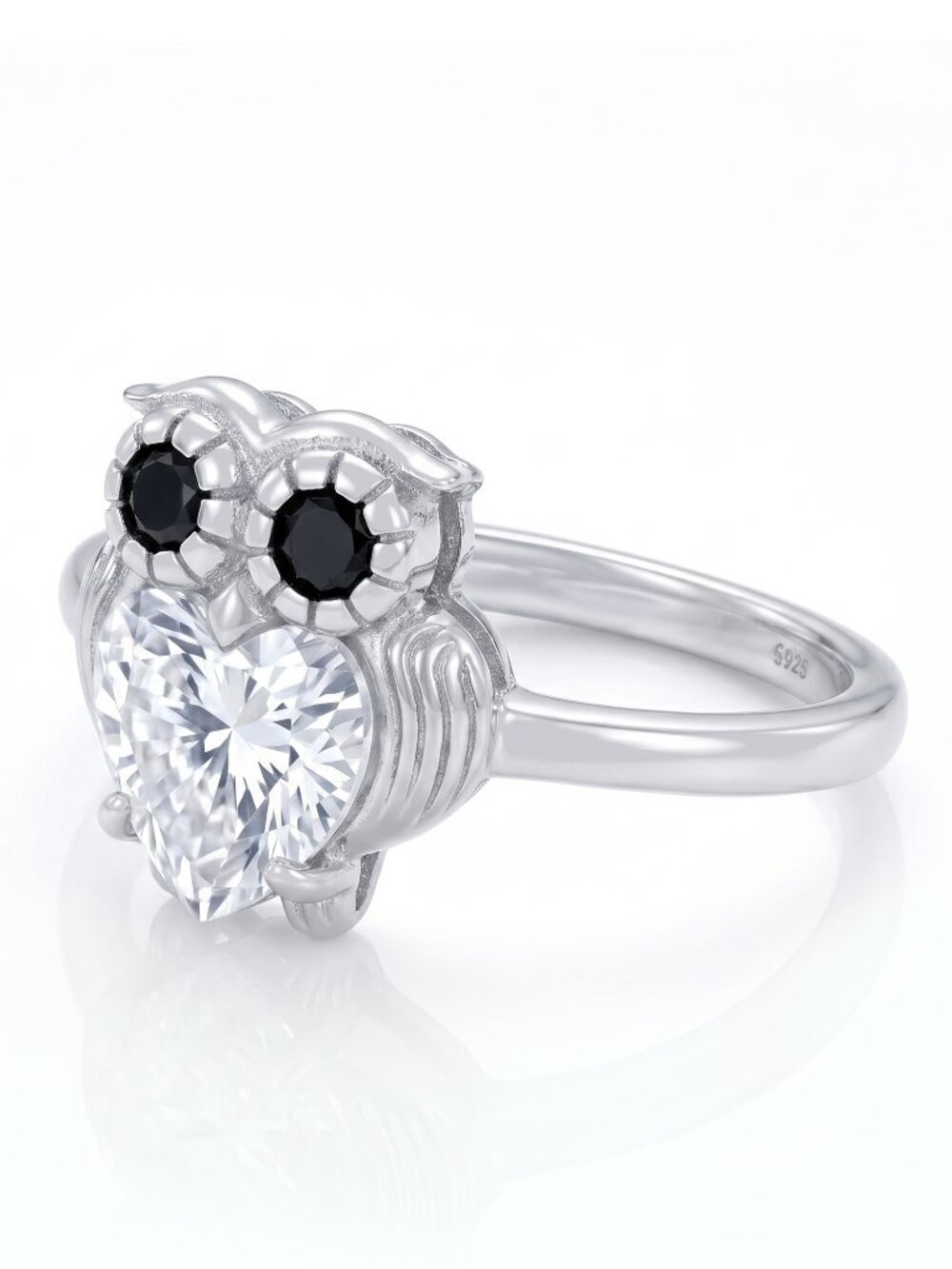 Owl Heart Ring, 925 Sterling Silver Charmed Aroma Size 7 Valentines